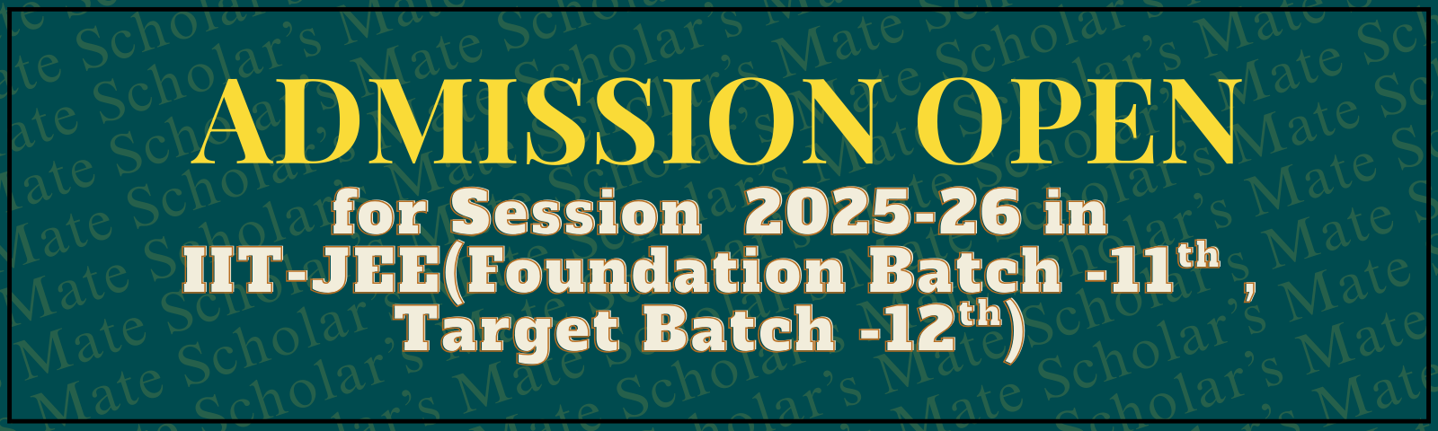 Admission Open in IIT JEE Batches